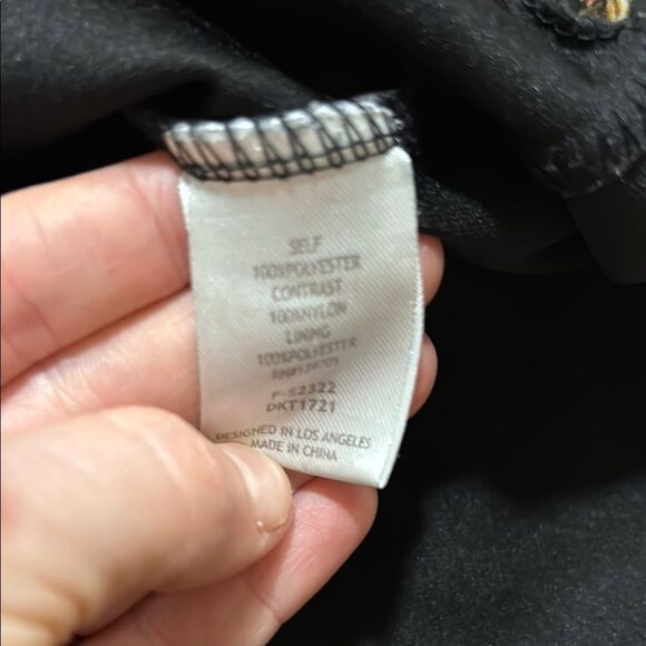 Emerald Sundae Floral Black Mesh Waisted Ruffled Bodice Dress Size Small - Picture 13 of 13